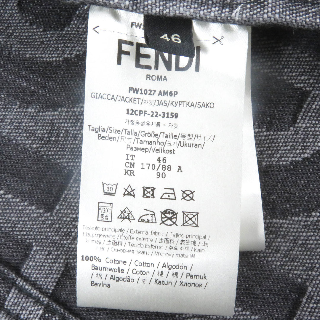 Pristine FENDI×MARC JACOBS Denim Jacket All-over logo trucker jacket mens 46 FW1027