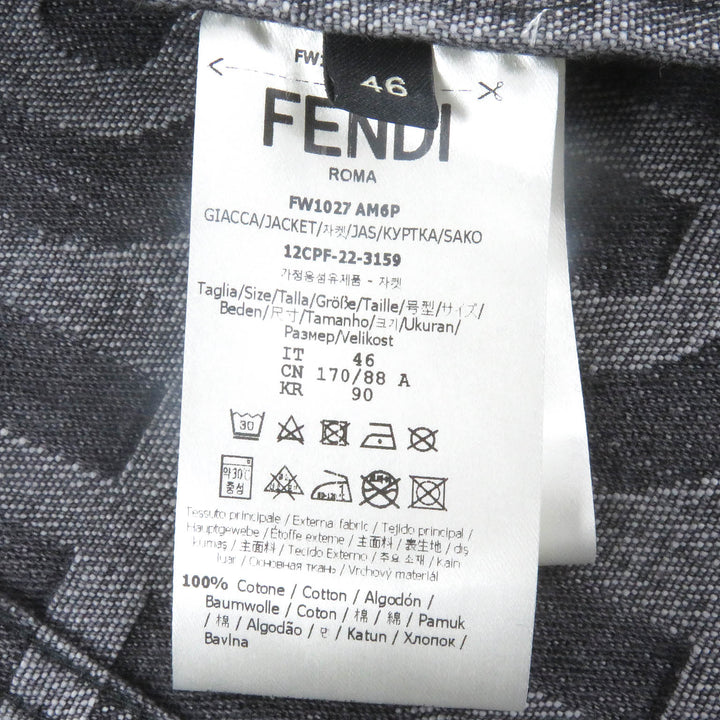 Pristine FENDI×MARC JACOBS Denim Jacket All-over logo trucker jacket mens 46 FW1027