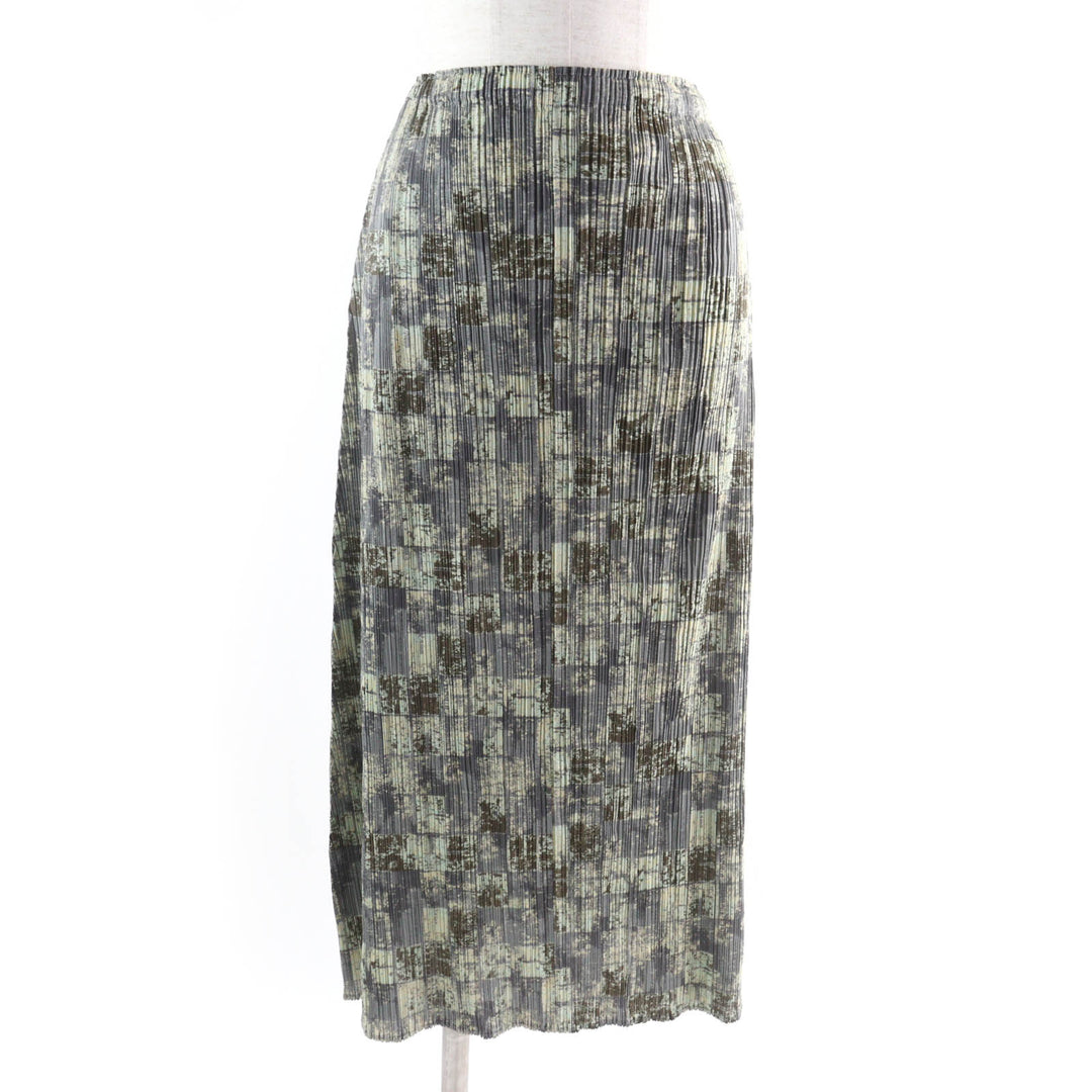 Excellent PLEATS PLEASE Long skirt MosaicPattern Pleated Multi 1 PP41-JG934