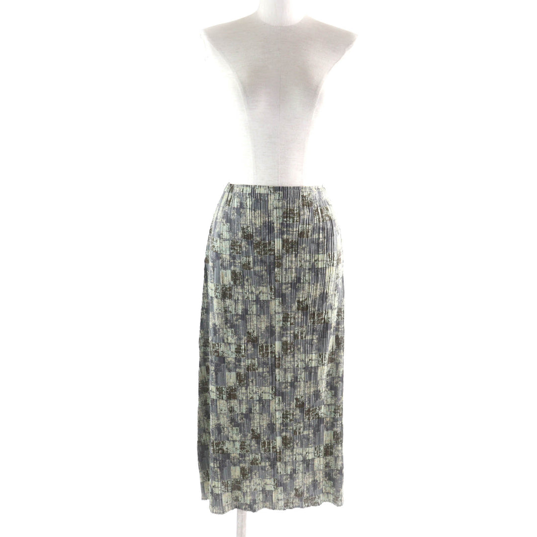 Excellent PLEATS PLEASE Long skirt MosaicPattern Pleated Multi 1 PP41-JG934
