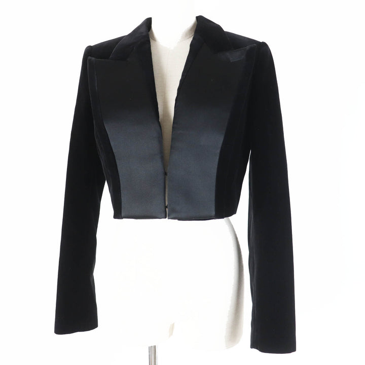 Pristine FENDI Jacket Velvet Cropped black cotton Women 40 FJ7223
