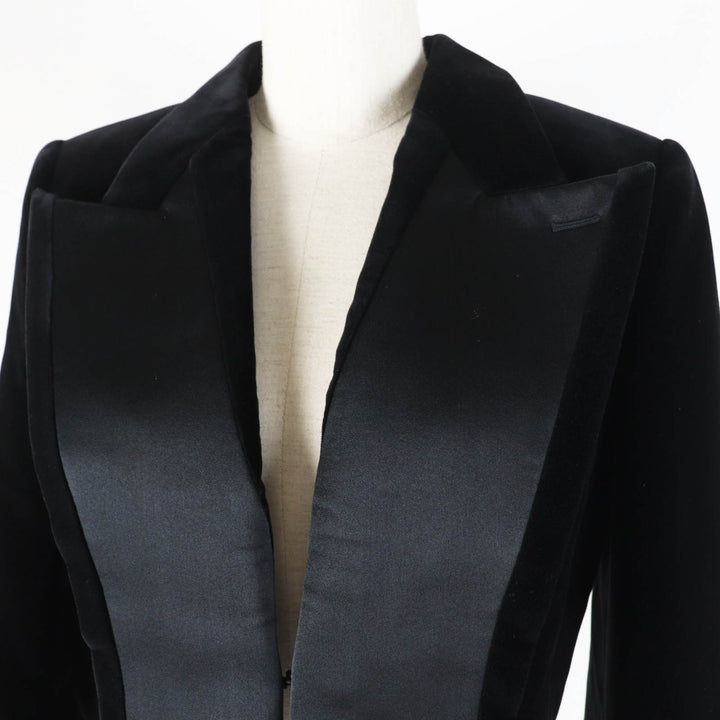 Pristine FENDI Jacket Velvet Cropped black cotton Women 40 FJ7223