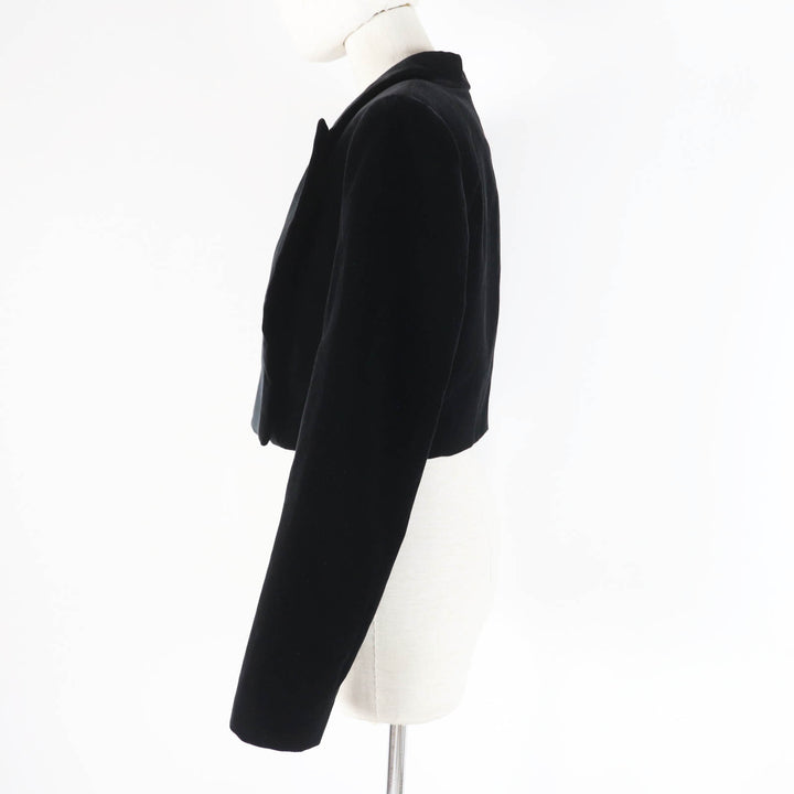 Pristine FENDI Jacket Velvet Cropped black cotton Women 40 FJ7223