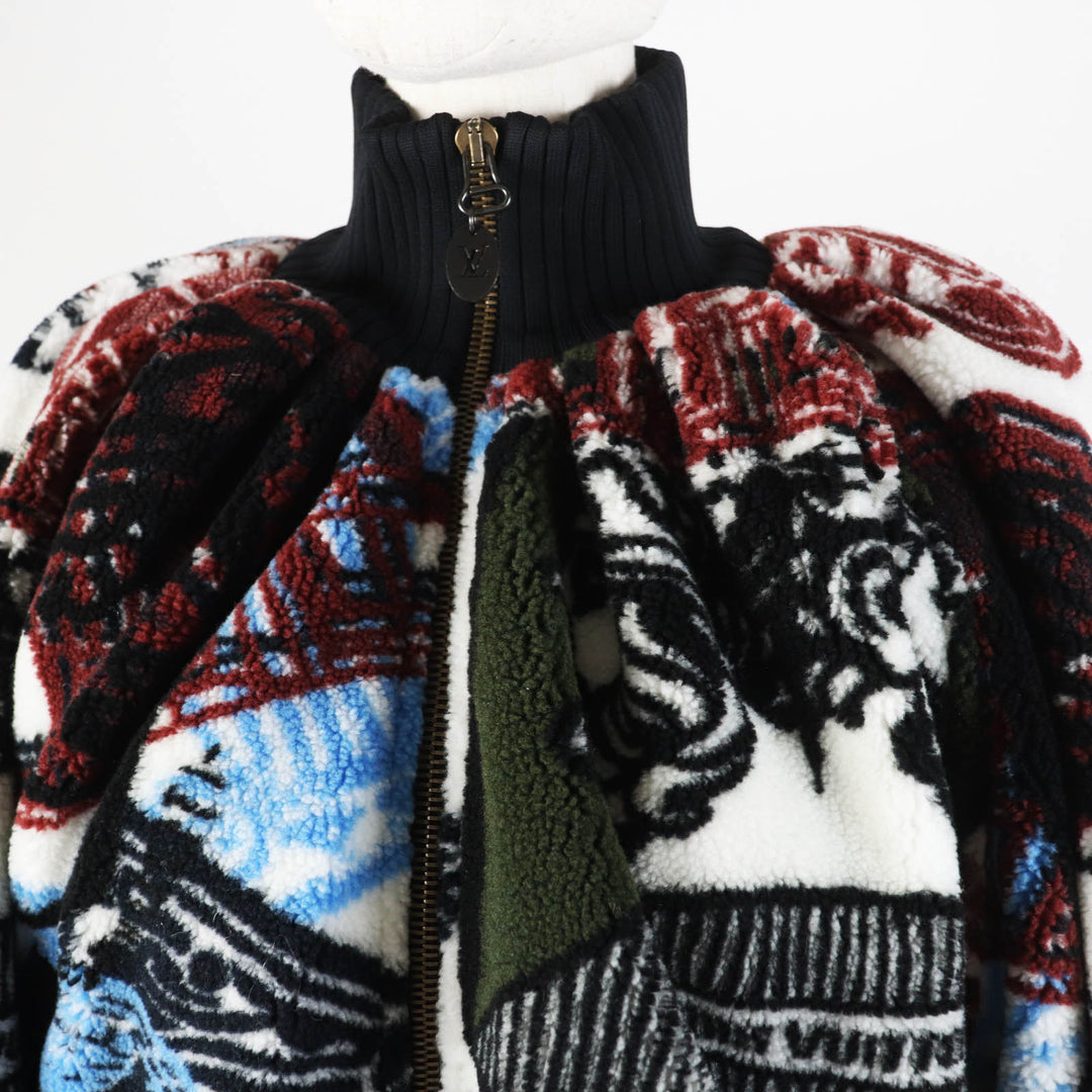 LOUIS VUITTON Jacket Fornasetti Boa fleece zip-up Multi polyester Women 32