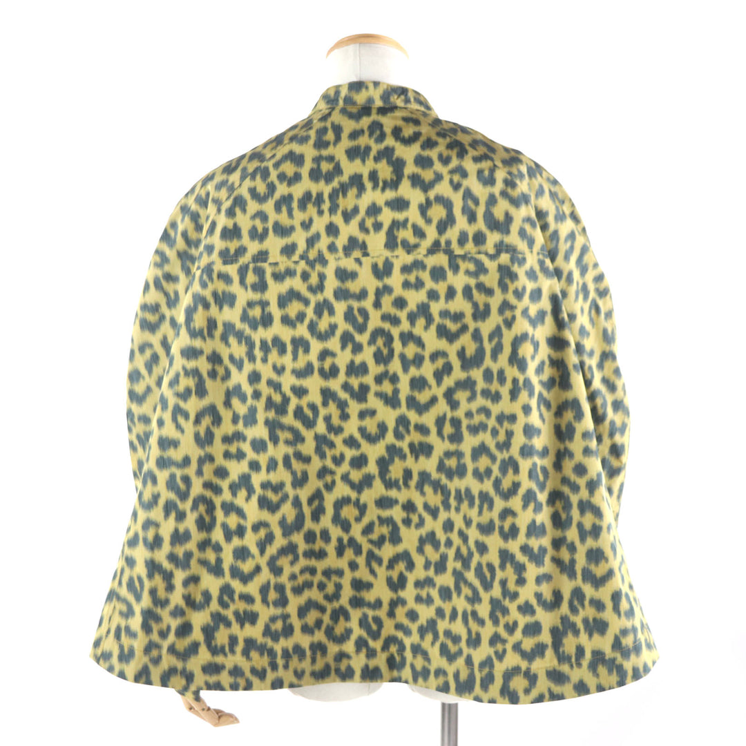 Pristine DIOR poncho Leopard 2WAY shirt jacket polyester mens 46 243C425A5646
