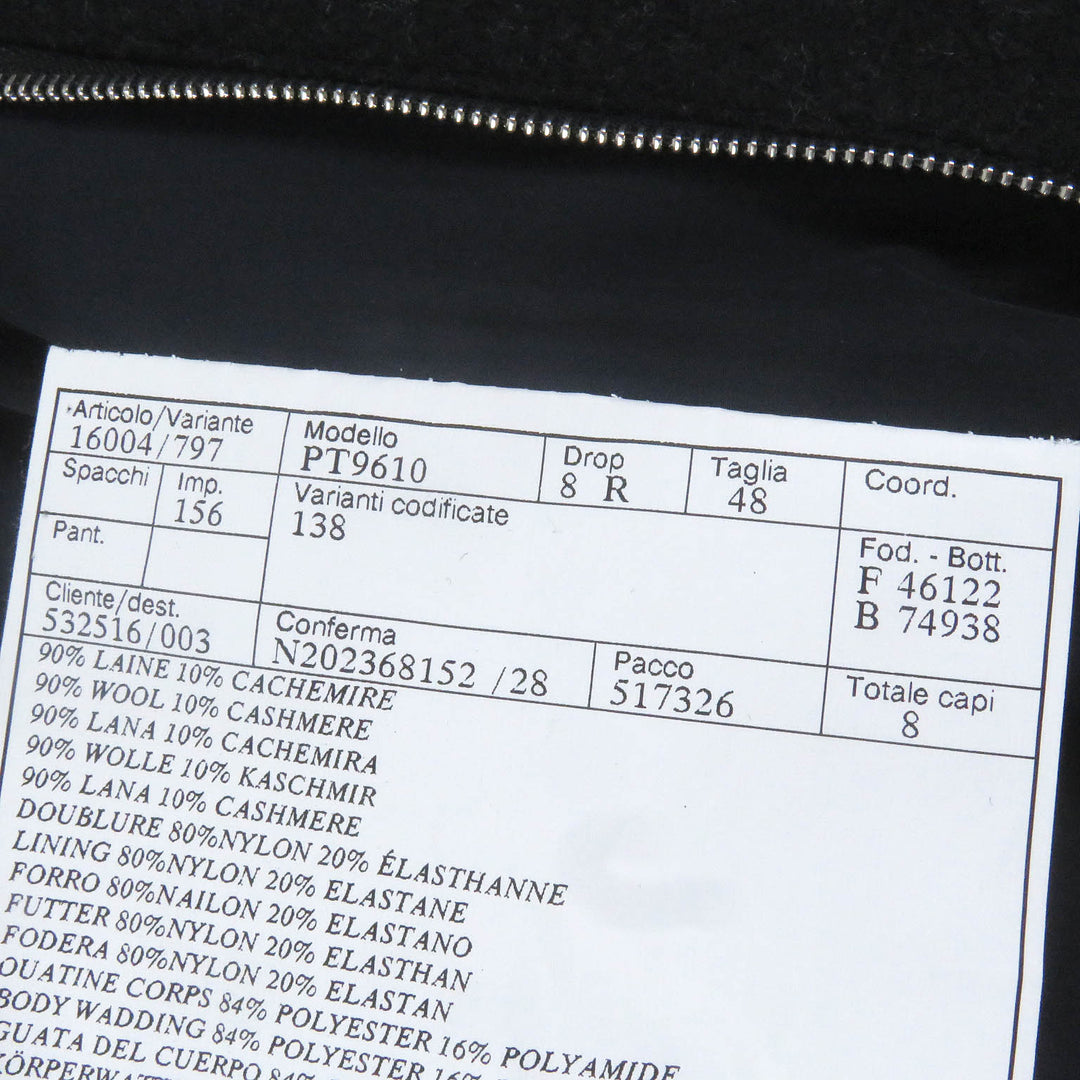Excellent HERMES Chester coat Check Pattern Double Breasted Padded Navy wool mens 48