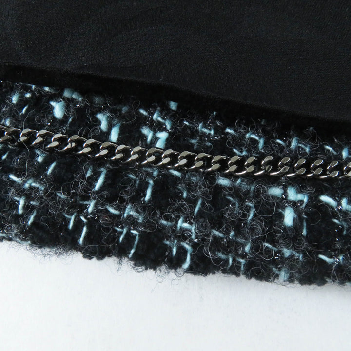 Excellent CHANEL tailored jacket Pre-Collection Look47 black turquoise Women 38 22B P73315