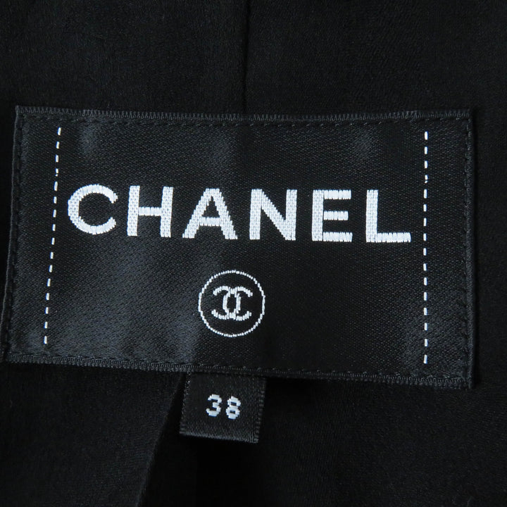 Excellent CHANEL tailored jacket Pre-Collection Look47 black turquoise Women 38 22B P73315