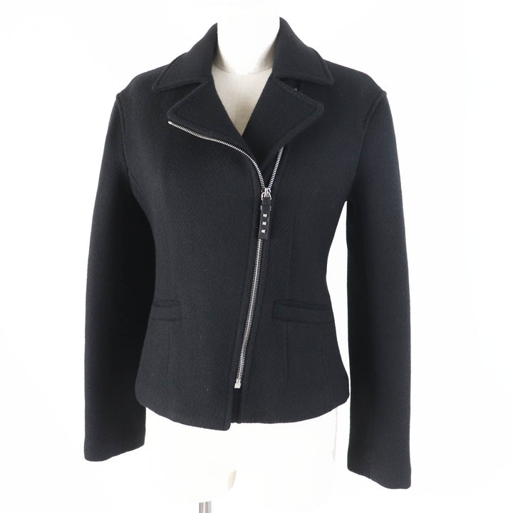 Excellent HERMES Jacket Medor Metal Padded black cashmere Women 34 3H0208DW