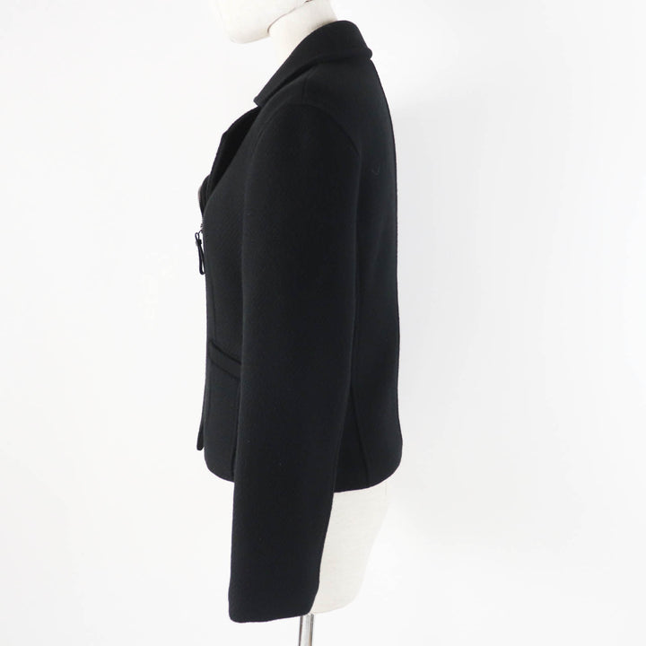 Excellent HERMES Jacket Medor Metal Padded black cashmere Women 34 3H0208DW