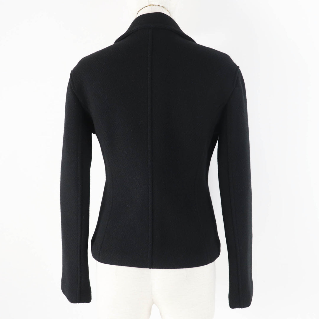 Excellent HERMES Jacket Medor Metal Padded black cashmere Women 34 3H0208DW