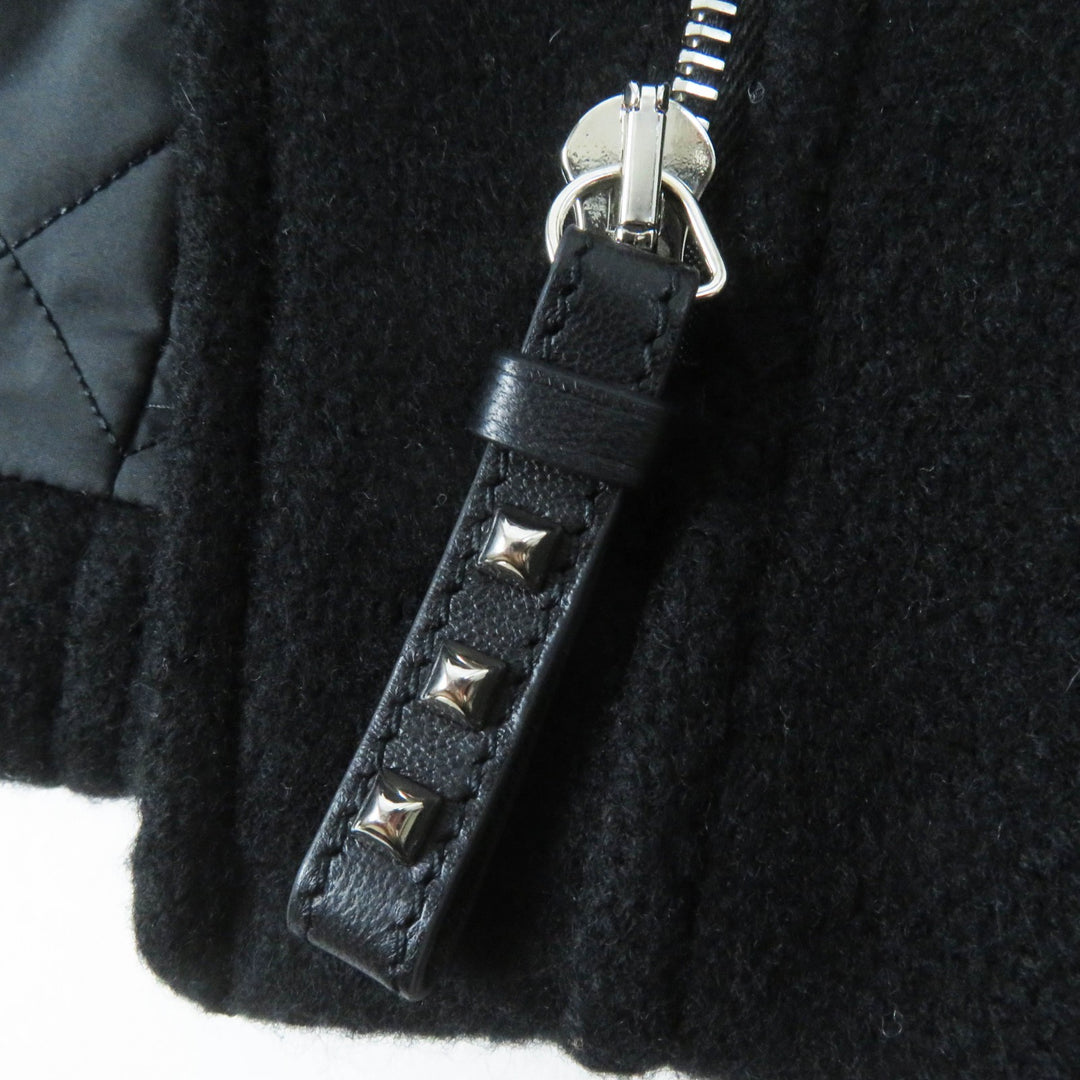 Excellent HERMES Jacket Medor Metal Padded black cashmere Women 34 3H0208DW