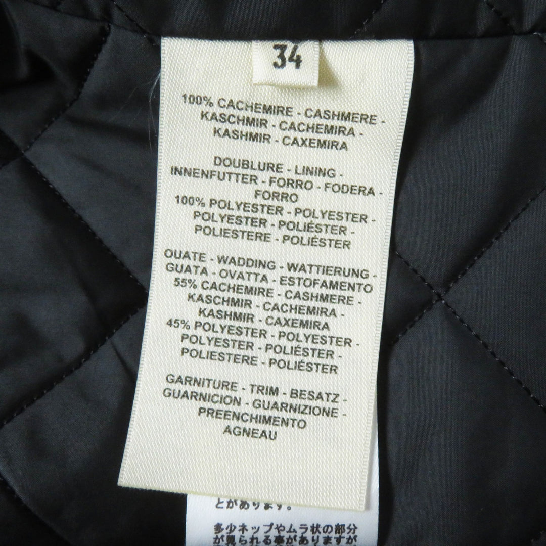 Excellent HERMES Jacket Medor Metal Padded black cashmere Women 34 3H0208DW