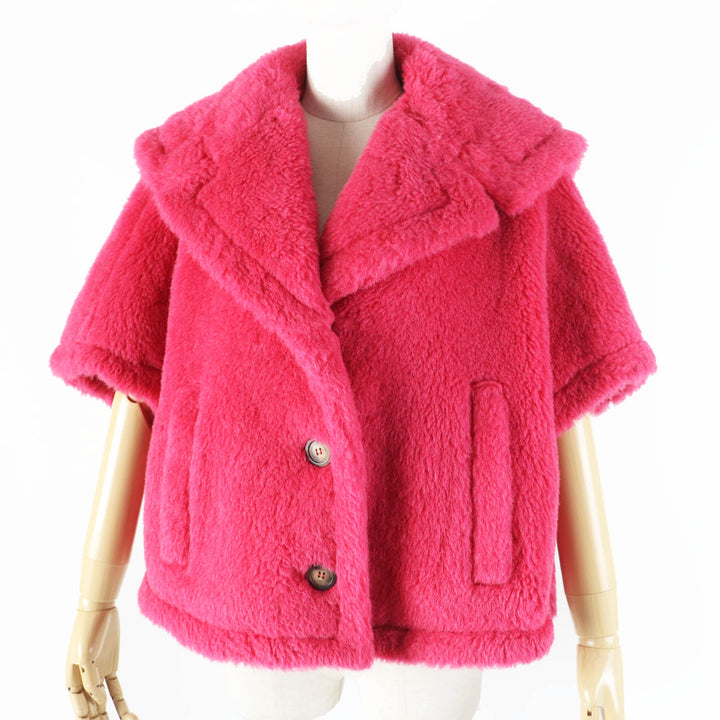 Excellent Max Mara poncho TEDDY BEAR Cape/ shocking pink alpaca 23473601376