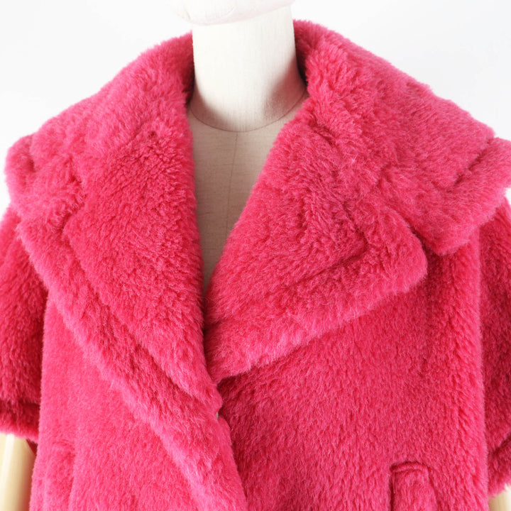 Excellent Max Mara poncho TEDDY BEAR Cape/ shocking pink alpaca 23473601376