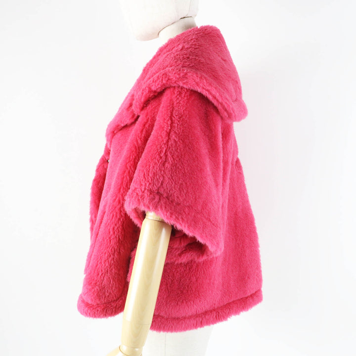 Excellent Max Mara poncho TEDDY BEAR Cape/ shocking pink alpaca 23473601376