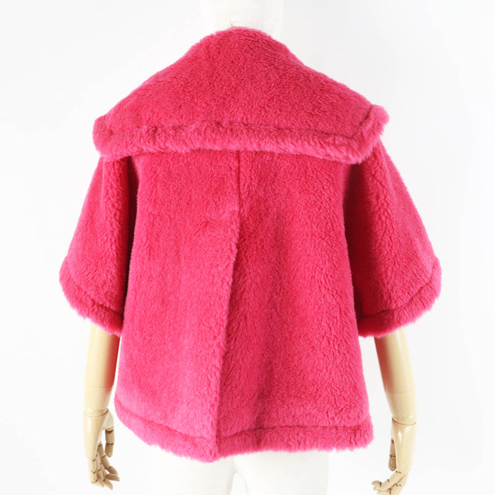 Excellent Max Mara poncho TEDDY BEAR Cape/ shocking pink alpaca Women 23473601376