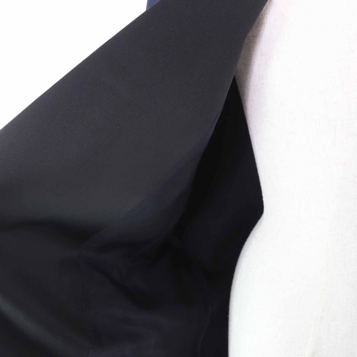 Great CELINE coat Phoebe Philo Satin Lapel Crombie Navyblack wool Women 34 2 8H28/5065