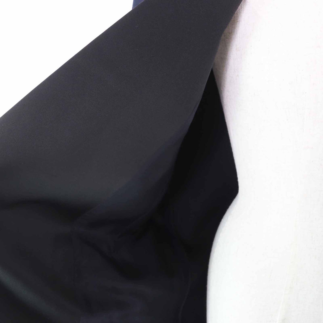 Great CELINE coat Phoebe Philo Satin Lapel Crombie Navyblack wool Women 34