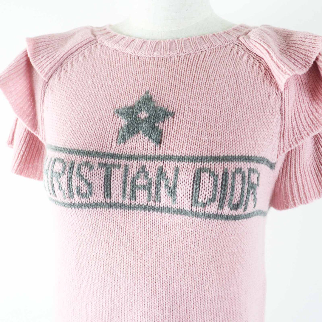 Excellent Christian Dior knit Ruffles Short Sleeves cashmere Women 38