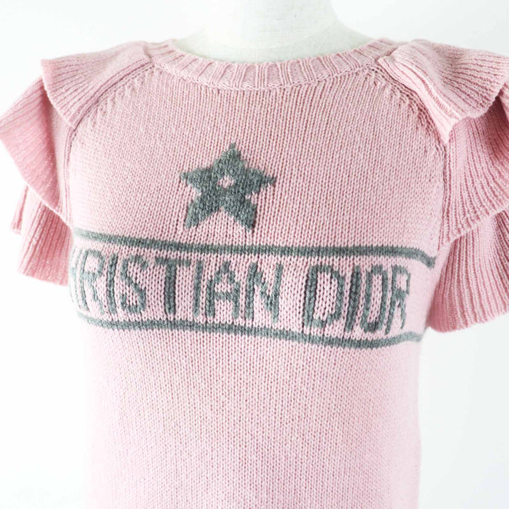 Excellent Christian Dior knit Ruffles Short Sleeves cashmere Women 38
