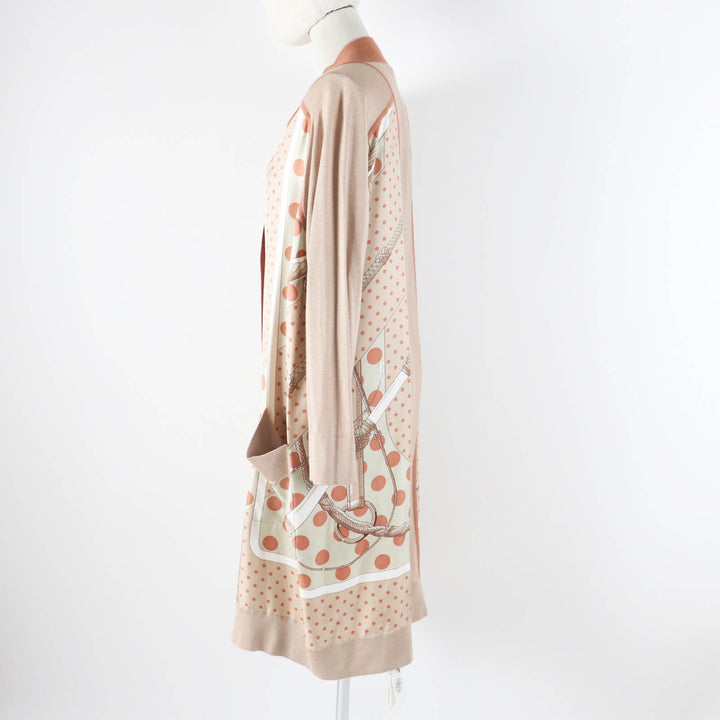 Pristine HERMES cardigan Clic Clac a Pois Long sleeve twill jacket Multi silk Women 38