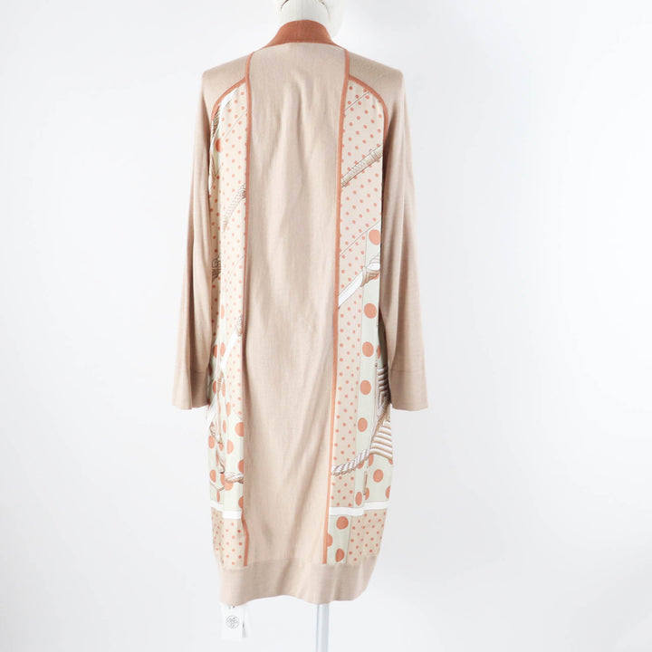 Pristine HERMES cardigan Clic Clac a Pois Long sleeve twill jacket Multi silk Women 38