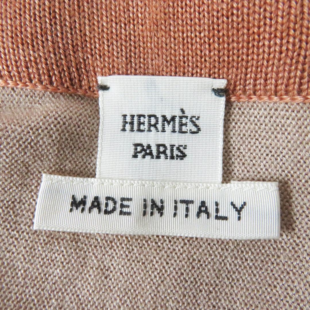Pristine HERMES cardigan Clic Clac a Pois Long sleeve twill jacket Multi silk Women 38