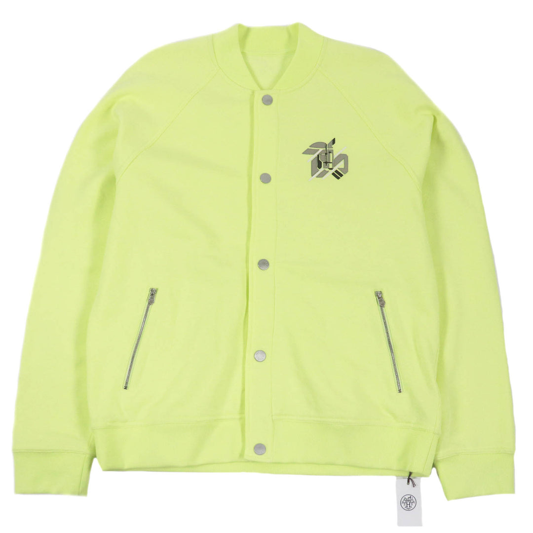 Pristine HERMES Blouson Chevaux en Symetrie Horse logo patch Light green