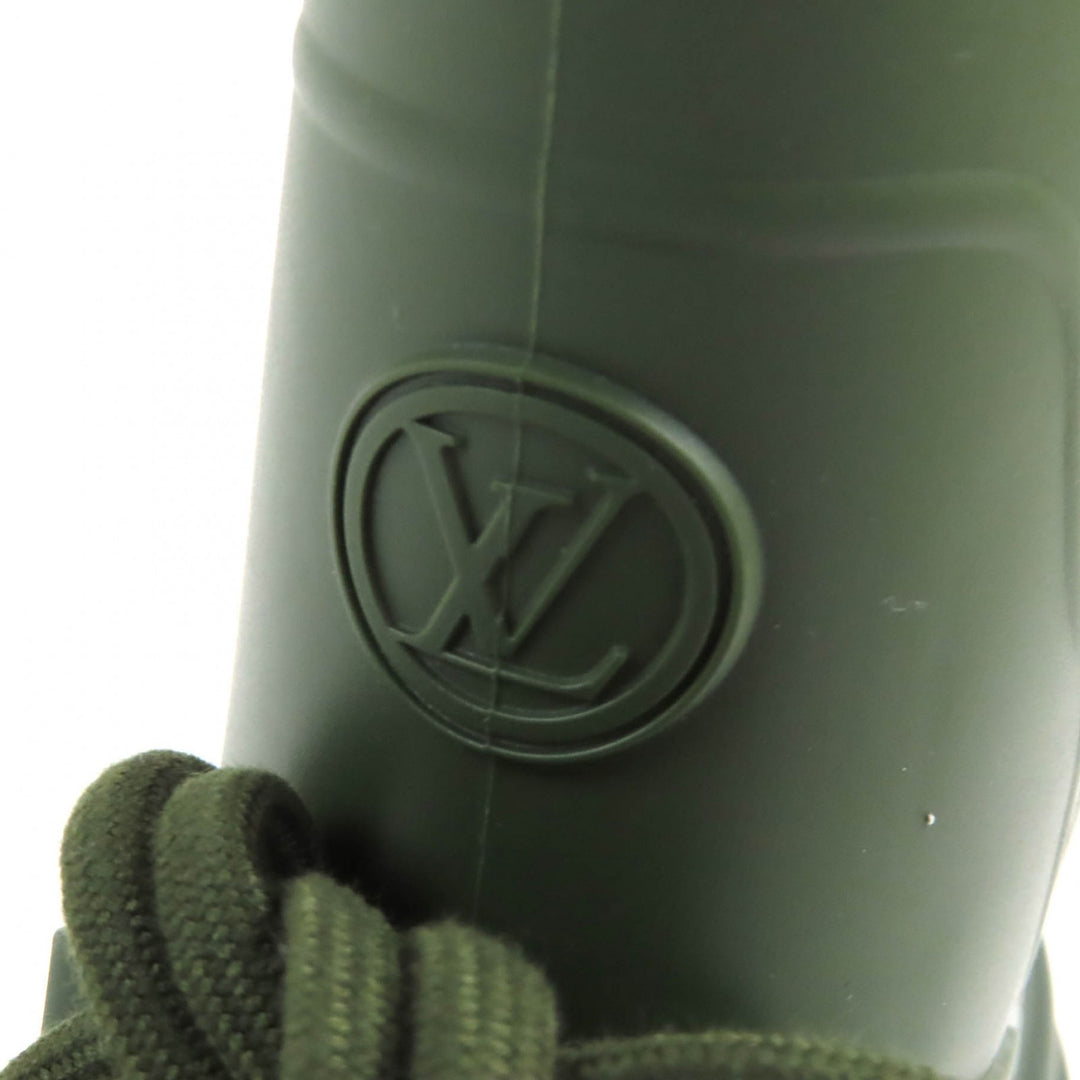 Excellent LOUIS VUITTON short boots high cut rain boots khaki rubber Women 36
