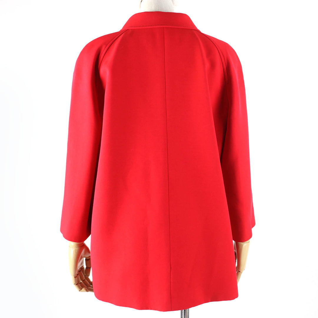 Excellent GUCCI Jacket QUELLE QUEN SOIT LA SAISON Half Coat Red silk Women 40 619359