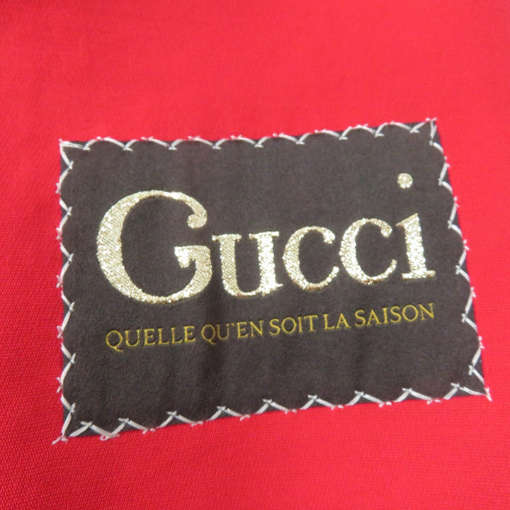 Excellent GUCCI Jacket QUELLE QUEN SOIT LA SAISON Half Coat Red silk Women 40 619359