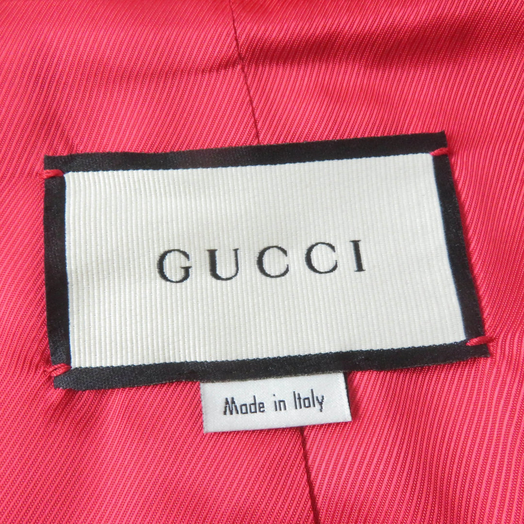 Excellent GUCCI Jacket QUELLE QUEN SOIT LA SAISON Half Coat Red silk Women 40 619359