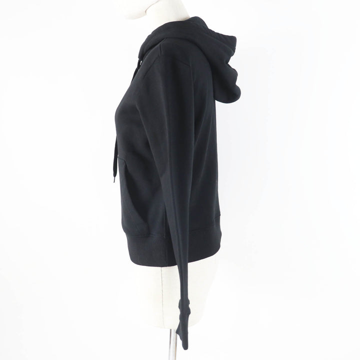 Great VALENTINO hoodie embossed logo cropped pullover black Women XS XB3MF16C71R