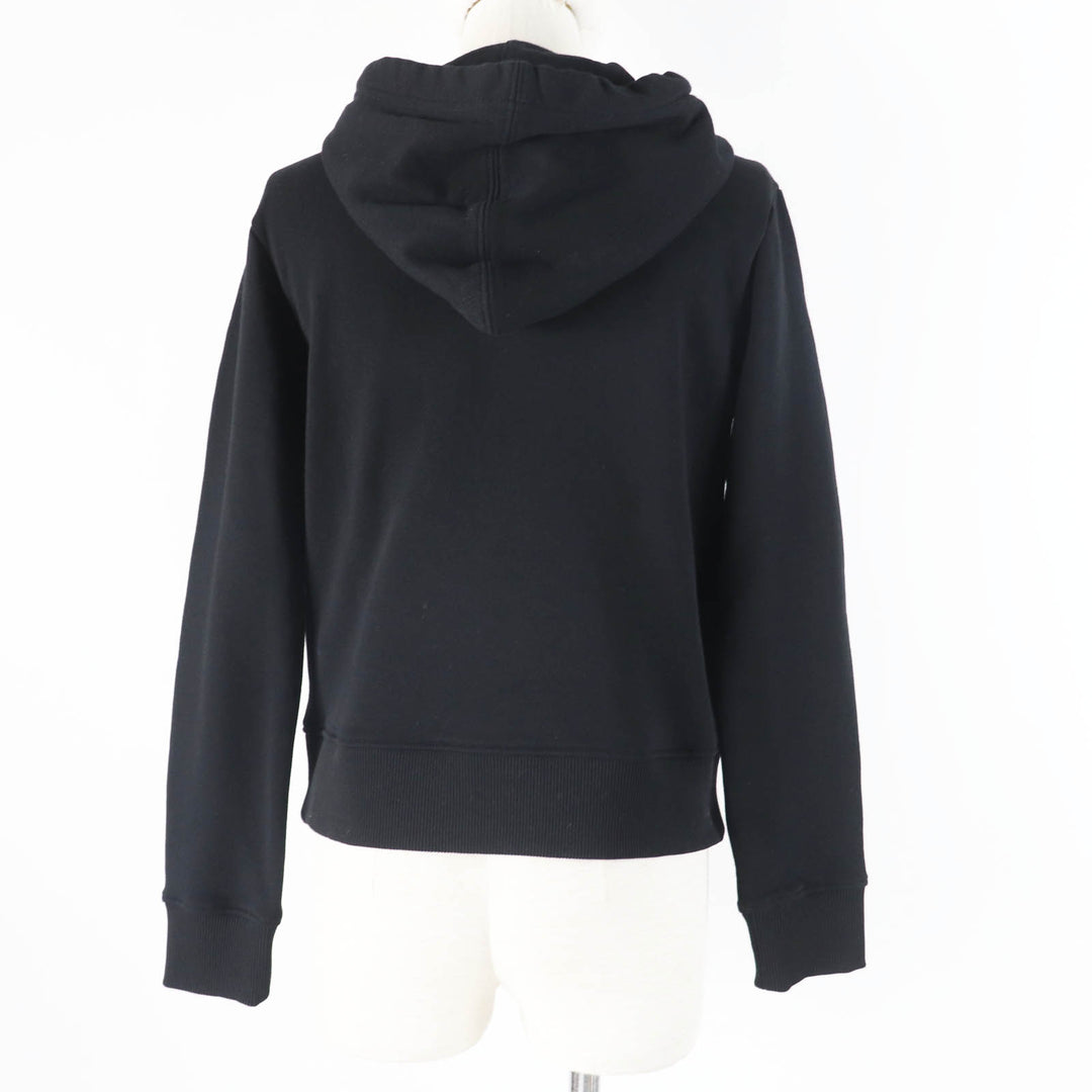 Great VALENTINO hoodie embossed logo cropped pullover black Women XS XB3MF16C71R