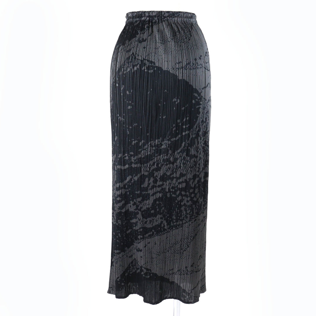 Excellent PLEATS PLEASE Long skirt 90s Early Collection Ukiyo-e Prints gray 2
