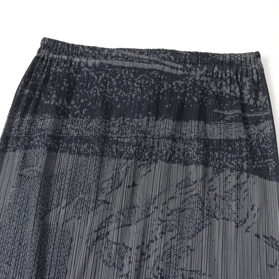Excellent PLEATS PLEASE Long skirt 90s Early Collection Ukiyo-e Prints gray 2