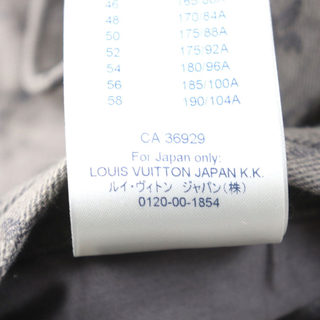 LOUIS VUITTON Denim Jacket Logo button Flap pocket Monogram gray mens 46 HHA21W