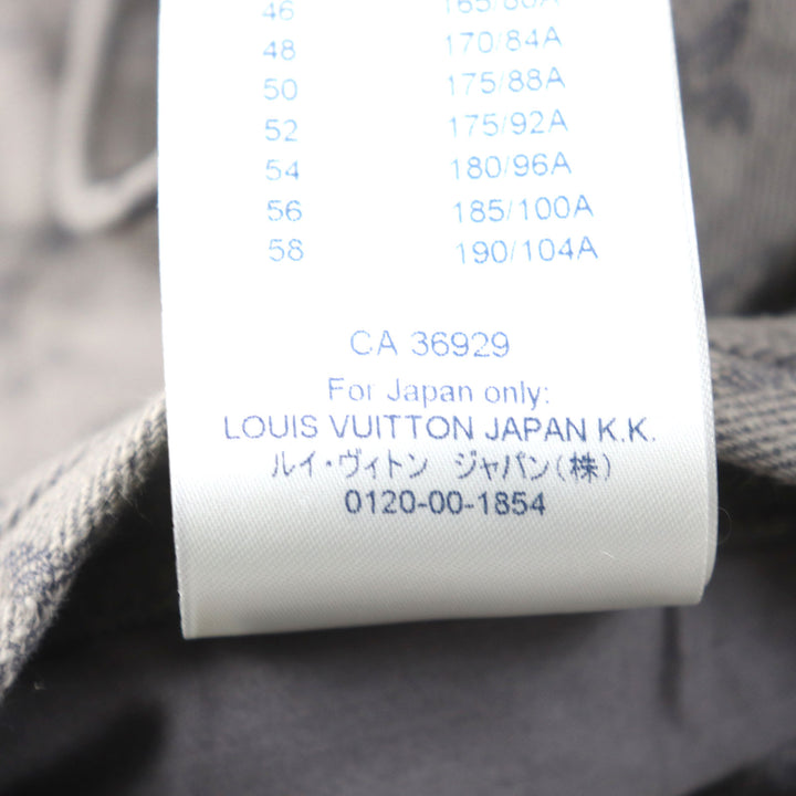 LOUIS VUITTON Denim Jacket Logo button Flap pocket Monogram gray mens 46 HHA21W
