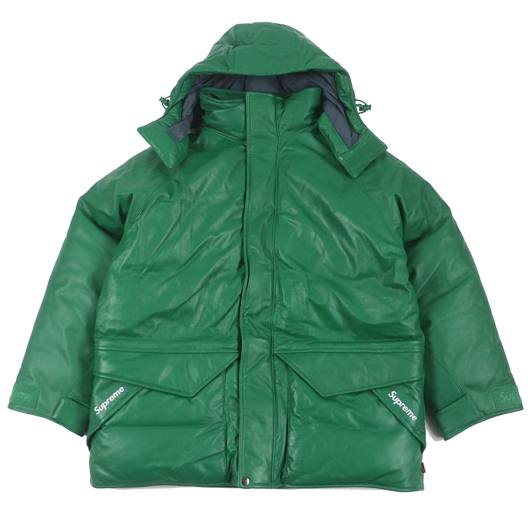 Great Supreme Down jacket Leather 700-Fill Down Parka green Sheep leather mens S