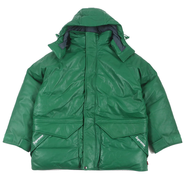 Great Supreme Down jacket Leather 700-Fill Down Parka green Sheep leather mens S