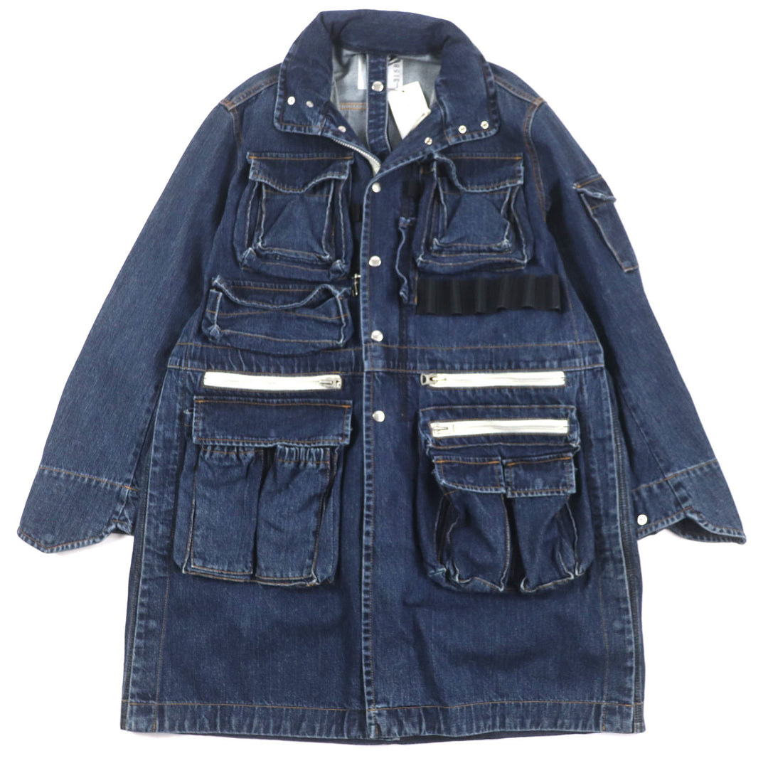 Pristine Sacai coat Denim Blouson Coat zip-up denim jacket mens 1 23-03158M