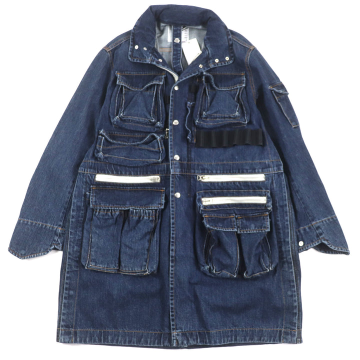 Pristine Sacai coat Denim Blouson Coat zip-up denim jacket mens 1 23-03158M