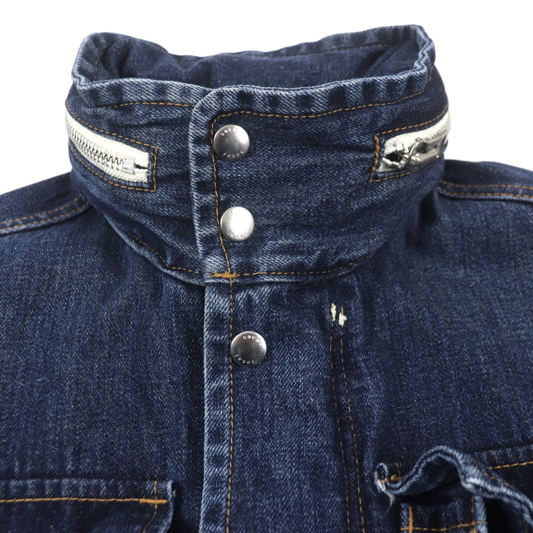 Pristine Sacai coat Denim Blouson Coat zip-up denim jacket mens 1 23-03158M
