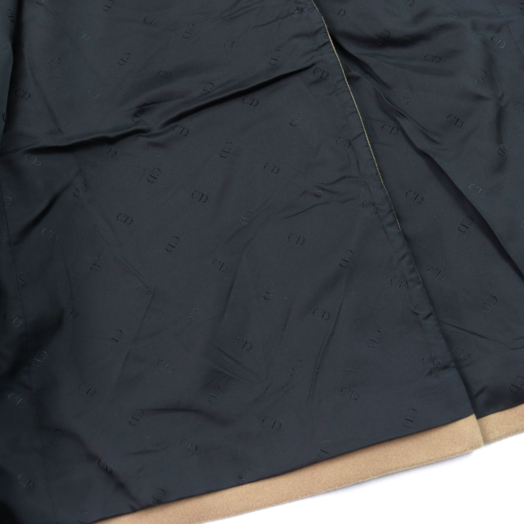 DIOR coat CD logo all-over lining, covered buttons, beige mens 42 143C362A5305