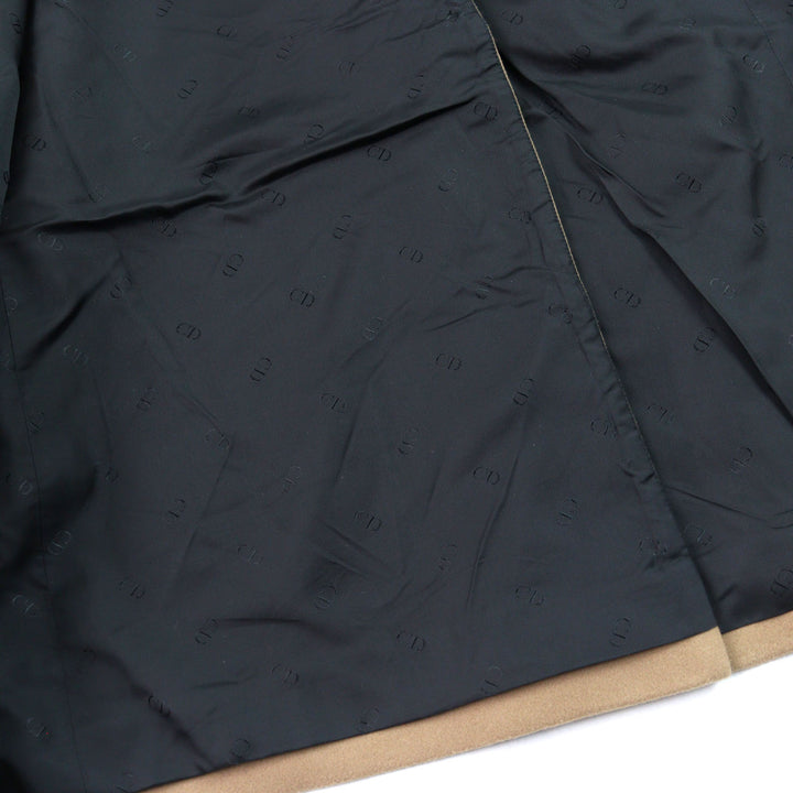DIOR coat CD logo all-over lining, covered buttons, beige mens 42 143C362A5305