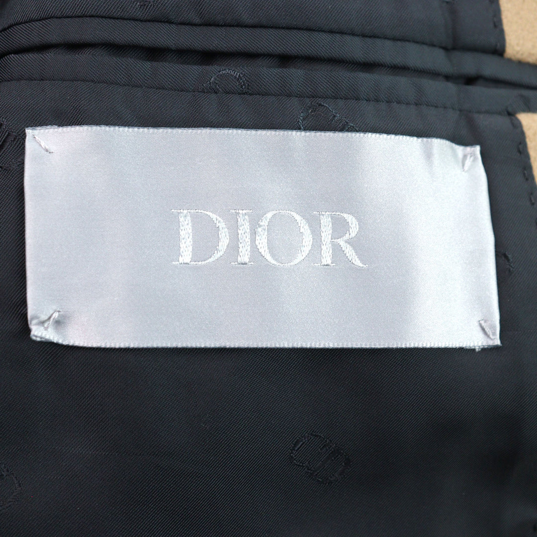DIOR coat CD logo all-over lining, covered buttons, beige mens 42 143C362A5305