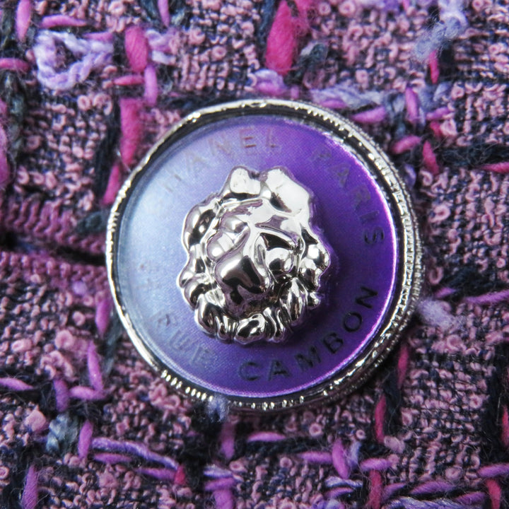 Excellent CHANEL Jacket tweed Purple acrylic Women 36 22P P72383