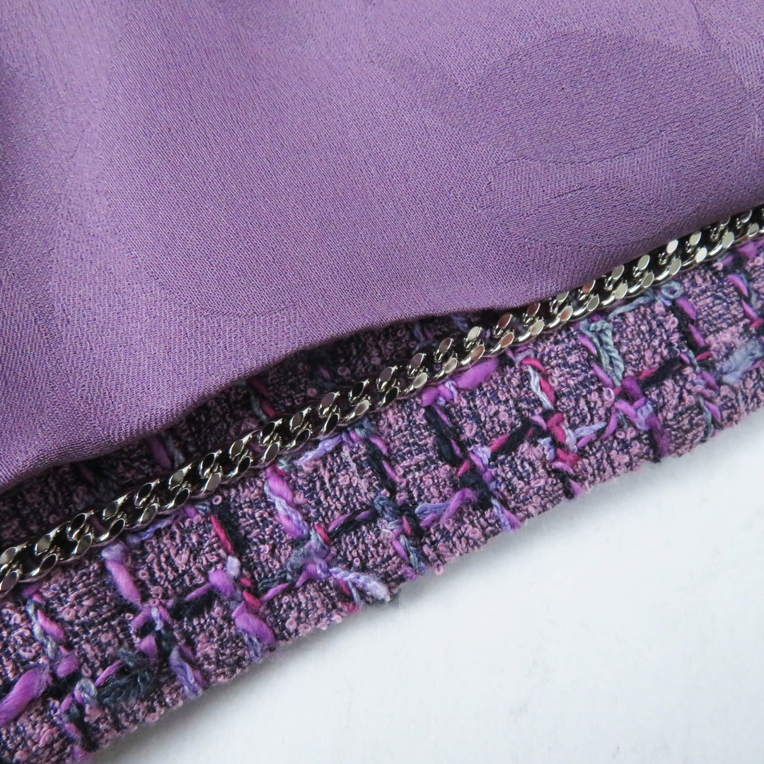 Excellent CHANEL Jacket tweed Purple acrylic Women 36 22P P72383