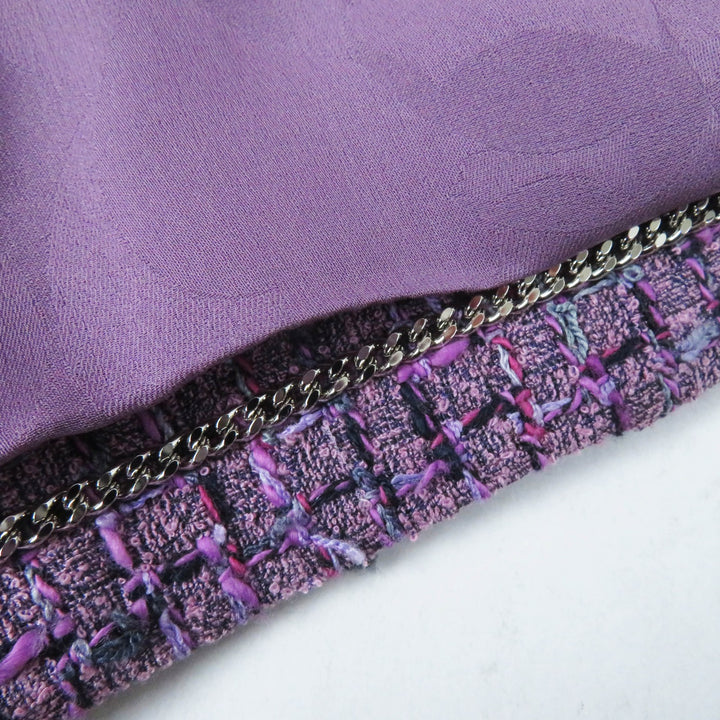 Excellent CHANEL Jacket tweed Purple acrylic Women 36 22P P72383